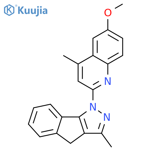 1-(6-methoxy-4-methylquinolin-2-yl)-3-methyl-1,4-dihydroindeno[1,2-c]pyrazole structure