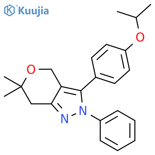 Pyrano[4,3-c]pyrazole,2,4,6,7-tetrahydro-6,6-dimethyl-3-[4-(1-methylethoxy)phenyl]-2-phenyl- structure
