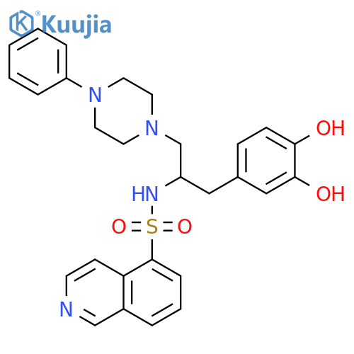 5-Isoquinolinesulfonamide,N-[1-[(3,4-dihydroxyphenyl)methyl]-2-(4-phenyl-1-piperazinyl)ethyl]- structure