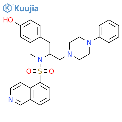 5-Isoquinolinesulfonamide,N-[1-[(4-hydroxyphenyl)methyl]-2-(4-phenyl-1-piperazinyl)ethyl]-N-methyl- structure