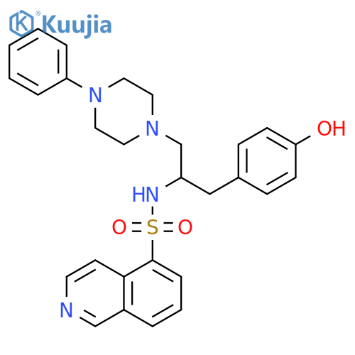 5-Isoquinolinesulfonamide,N-[1-[(4-hydroxyphenyl)methyl]-2-(4-phenyl-1-piperazinyl)ethyl]- structure