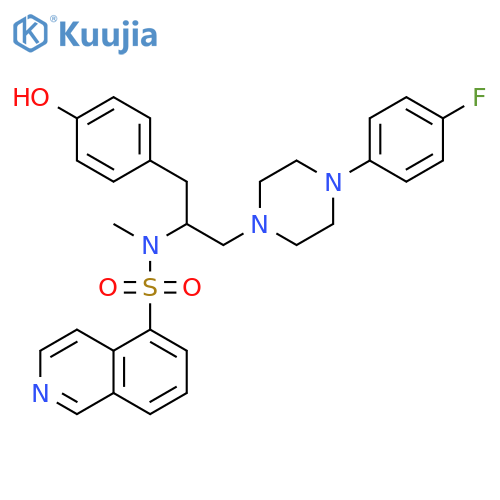 5-Isoquinolinesulfonamide,N-[2-[4-(4-fluorophenyl)-1-piperazinyl]-1-[(4-hydroxyphenyl)methyl]ethyl]-N-methyl- structure