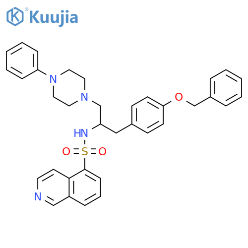 5-Isoquinolinesulfonamide,N-[1-[[4-(phenylmethoxy)phenyl]methyl]-2-(4-phenyl-1-piperazinyl)ethyl]- structure