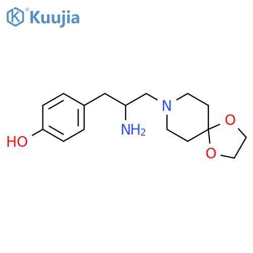 Phenol, 4-[2-amino-3-(1,4-dioxa-8-azaspiro[4.5]dec-8-yl)propyl]- structure