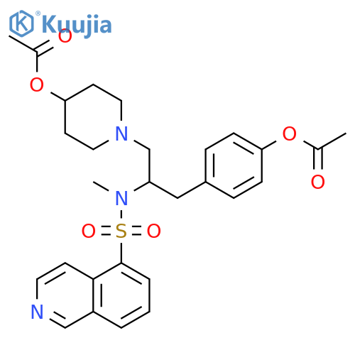5-Isoquinolinesulfonamide,N-[2-[4-(acetyloxy)phenyl]-1-[[4-(acetyloxy)-1-piperidinyl]methyl]ethyl]-N-methyl- structure