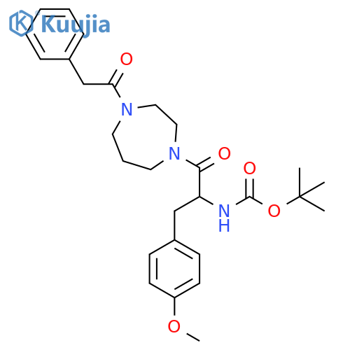 Carbamic acid,[2-[hexahydro-4-(phenylacetyl)-1H-1,4-diazepin-1-yl]-1-[(4-methoxyphenyl)methyl]-2-oxoethyl]-, 1,1-dimethylethyl ester structure