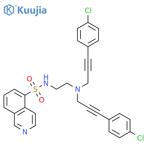 5-Isoquinolinesulfonamide,N-[2-[bis[3-(4-chlorophenyl)-2-propynyl]amino]ethyl]- structure