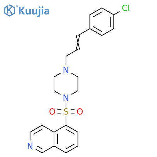 Piperazine, 1-[3-(4-chlorophenyl)-2-propenyl]-4-(5-isoquinolinylsulfonyl)- structure
