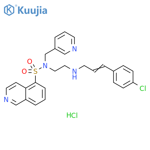 5-Isoquinolinesulfonamide, N-[2-[[3-(4-chlorophenyl)-2-propen-1-yl]amino]ethyl]-N-(3-pyridinylmethyl)-, hydrochloride (1:3) structure