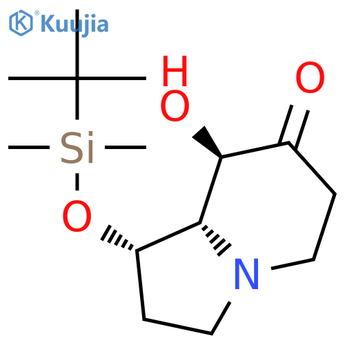 (1S,8R,8aS)-1-((tert-butyldimethylsilyl)oxy)-8-hydroxyhexahydroindolizin-7(1H)-one structure