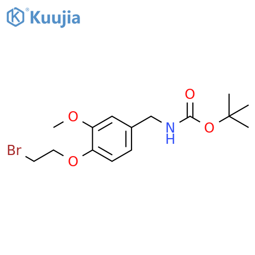 Carbamic acid, [[4-(2-bromoethoxy)-3-methoxyphenyl]methyl]-, 1,1-dimethylethyl ester (9CI) structure