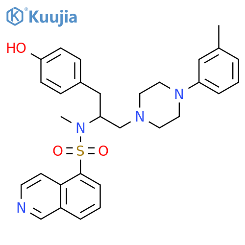 5-Isoquinolinesulfonamide,N-[1-[(4-hydroxyphenyl)methyl]-2-[4-(3-methylphenyl)-1-piperazinyl]ethyl]-N-methyl- structure