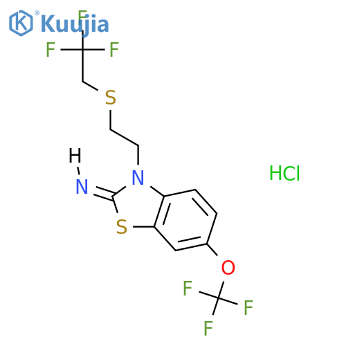 (2Z)-3-{2-[(2,2,2-trifluoroethyl)sulfanyl]ethyl}-6-(trifluoromethoxy)-1,3-benzothiazol-2(3H)-imine hydrochloride structure