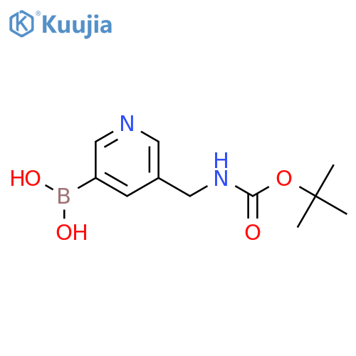 (5-(((tert-Butoxycarbonyl)amino)methyl)pyridin-3-yl)boronic acid structure