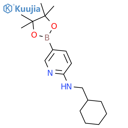 N-(Cyclohexylmethyl)-5-(4,4,5,5-tetramethyl-1,3,2-dioxaborolan-2-yl)pyridin-2-amine structure