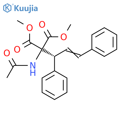 Propanedioic acid, (acetylamino)[(1R)-1,3-diphenyl-2-propenyl]-, dimethyl ester (9CI) structure