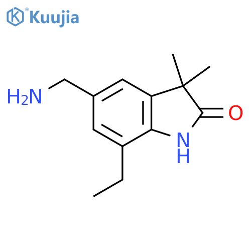 5-(aminomethyl)-7-ethyl-3,3-dimethyl-2,3-dihydro-1H-indol-2-one structure