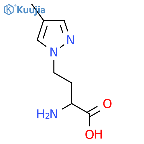 2-amino-4-(4-methyl-1H-pyrazol-1-yl)butanoic acid structure