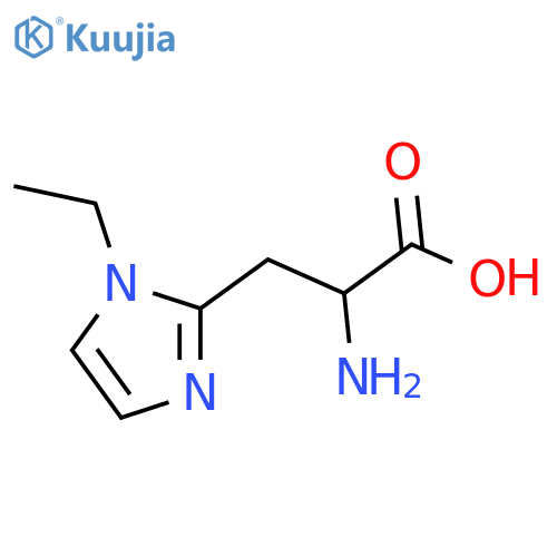 2-amino-3-(1-ethyl-1H-imidazol-2-yl)propanoic acid structure