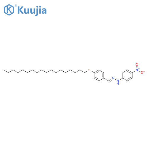 Benzaldehyde, 4-(octadecylthio)-, (4-nitrophenyl)hydrazone structure