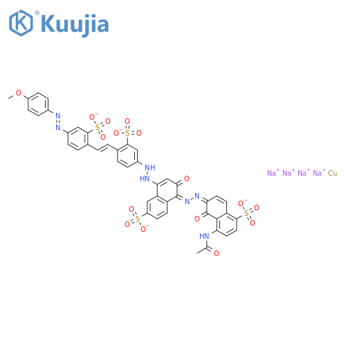 Cuprate(4-),[4-(acetylamino)-5-(hydroxy-kO)-6-[[2-(hydroxy-kO)-4-[[4-[2-[4-[(4-methoxyphenyl)azo]-2-sulfophenyl]ethenyl]-3-sulfophenyl]azo]-6-sulfo-1-naphthalenyl]azo-kN1]-1-naphthalenesulfonato(6-)]-,tetrasodium (9CI) structure