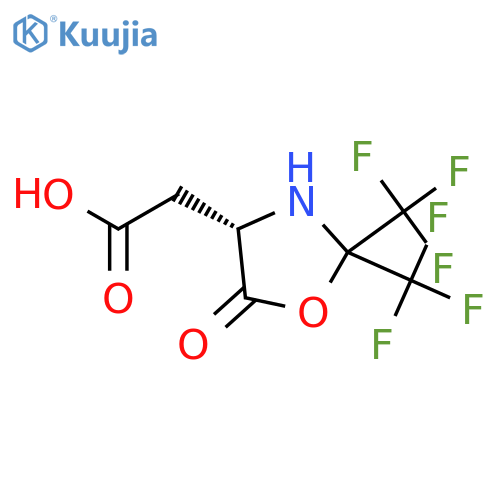 4-Oxazolidineacetic acid, 5-oxo-2,2-bis(trifluoromethyl)-, (4S)- structure