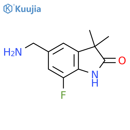 5-(Aminomethyl)-7-fluoro-3,3-dimethyl-2,3-dihydro-1H-indol-2-one structure