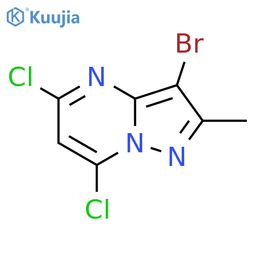 3-bromo-5,7-dichloro-2-methyl-pyrazolo[1,5-a]pyrimidine structure