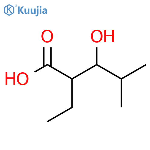 2-Ethyl-3-hydroxy-4-methylpentanoic acid structure