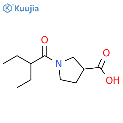 1-(2-ethylbutanoyl)pyrrolidine-3-carboxylic acid structure