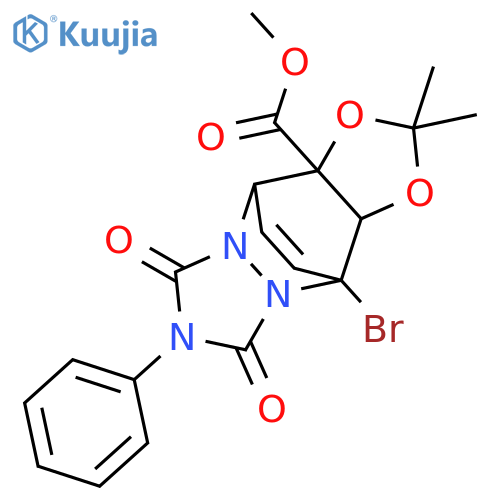 4,10-Etheno-6H-1,3-dioxolo[4,5-d][1,2,4]triazolo[1,2-a]pyridazine-3a(4H)-carboxylic acid, 10-bromo-7,8,10,10a-tetrahydro-2,2-dimethyl-6,8-dioxo-7-phenyl-, methyl ester, (3aS,4R,10R,10aS)- structure