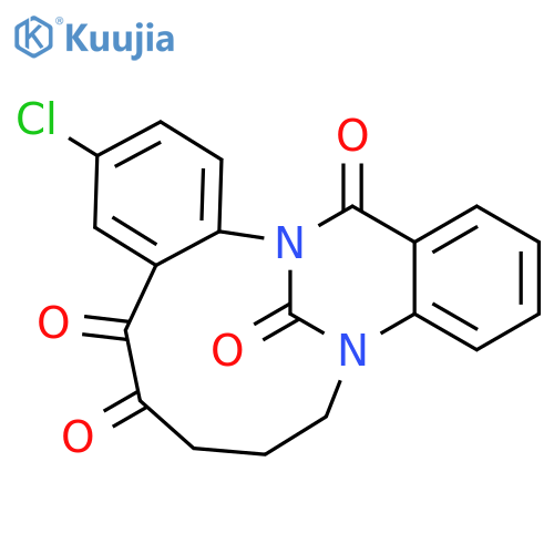 6H,10H-5,15-Methanodibenzo[b,f][1,5]diazacyclododecine-9,10,16,17(15H)-tetrone, 12-chloro-7,8-dihydro- structure