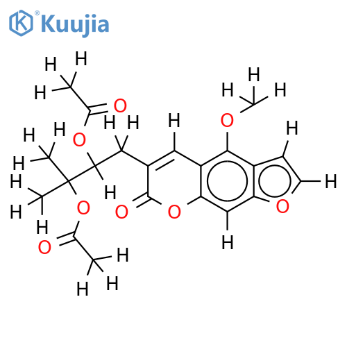 5-methoxy-3-(3-methyl-2,3-dihydroxybutyl)psoralen diacetate structure