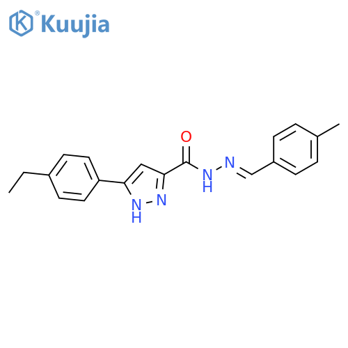 3-(4-ethylphenyl)-N'-(1E)-(4-methylphenyl)methylidene-1H-pyrazole-5-carbohydrazide structure
