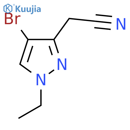 2-(4-bromo-1-ethyl-1H-pyrazol-3-yl)acetonitrile structure