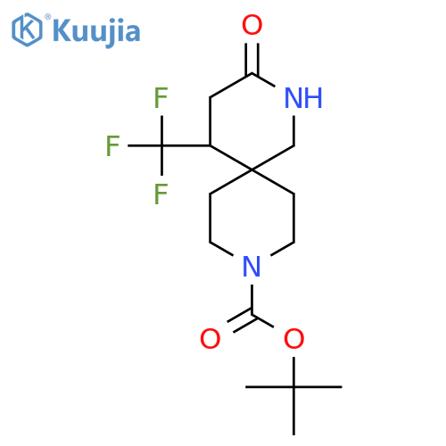 tert-Butyl 3-Oxo-5-(trifluoromethyl)-2,9-diazaspiro5.5undecane-9-carboxylate structure