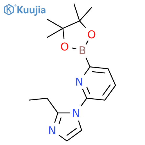 2-(2-Ethyl-1H-imidazol-1-yl)-6-(4,4,5,5-tetramethyl-1,3,2-dioxaborolan-2-yl)pyridine structure