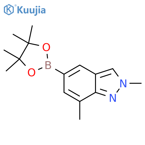 2,7-Dimethyl-5-(4,4,5,5-tetramethyl-1,3,2-dioxaborolan-2-yl)-2H-indazole structure