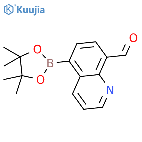 5-(4,4,5,5-Tetramethyl-1,3,2-dioxaborolan-2-yl)quinoline-8-carbaldehyde structure