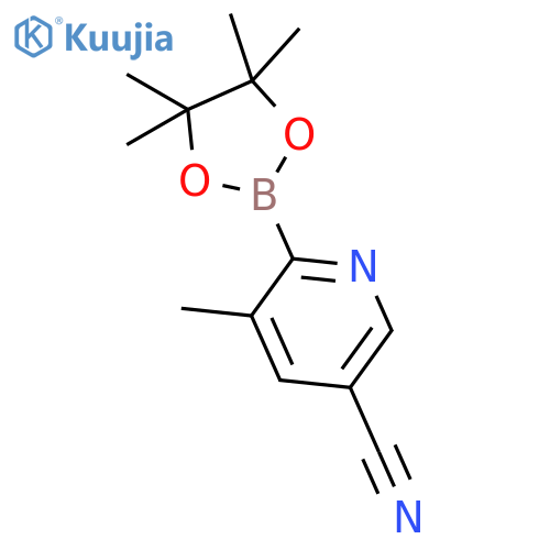 5-Methyl-6-(4,4,5,5-tetramethyl-1,3,2-dioxaborolan-2-yl)nicotinonitrile structure