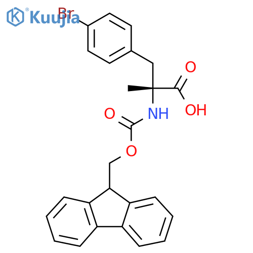 (2R)-3-(4-bromophenyl)-2-({[(9H-fluoren-9-yl)methoxy]carbonyl}amino)-2-methylpropanoic acid structure