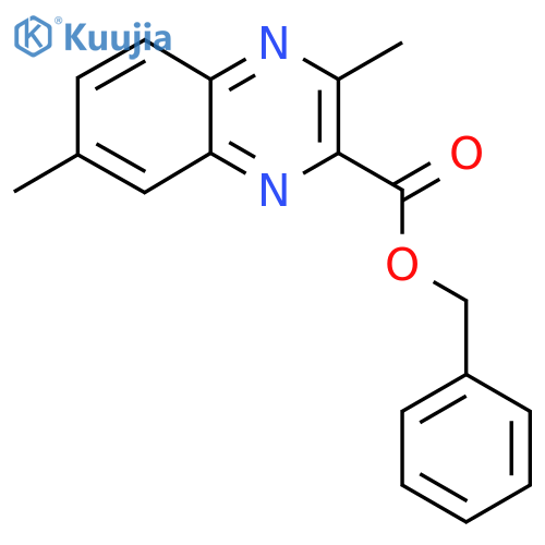 3,7-Dimethyl-quinoxaline-2-carboxylic acid benzyl ester structure