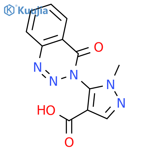 1-methyl-5-(4-oxo-1,2,3-benzotriazin-3(4H)-yl)-1H-pyrazole-4-carboxylic acid structure