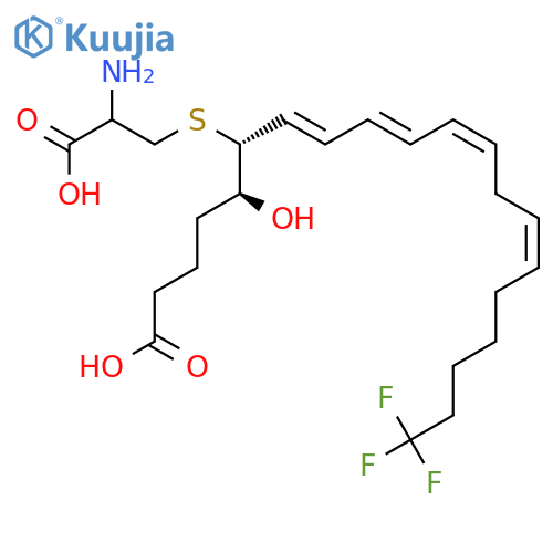 7,9,11,14-Eicosatetraenoicacid, 6-[[(2R)-2-amino-2-carboxyethyl]thio]-20,20,20-trifluoro-5-hydroxy-,(5S,6R,7E,9E,11Z,14Z)- structure