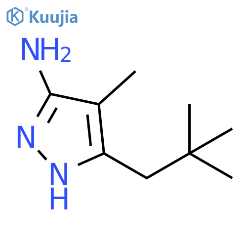 3-(2,2-dimethylpropyl)-4-methyl-1H-pyrazol-5-amine structure