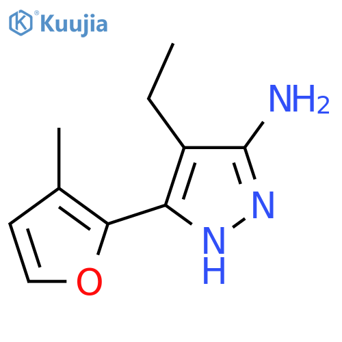 4-Ethyl-3-(3-methylfuran-2-yl)-1h-pyrazol-5-amine structure