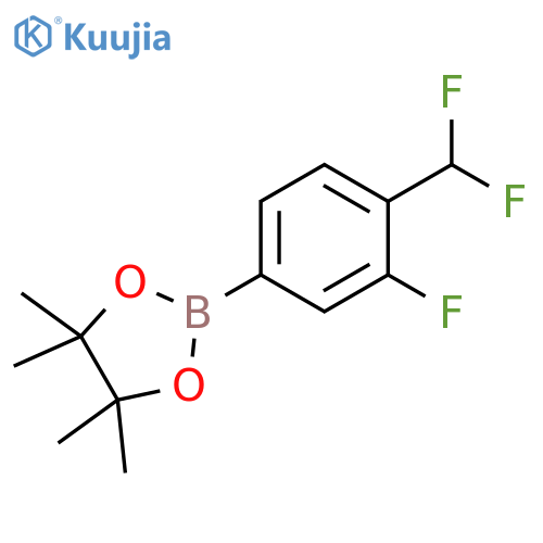 2-[4-(difluoromethyl)-3-fluorophenyl]-4,4,5,5-tetramethyl-1,3,2-dioxaborolane structure