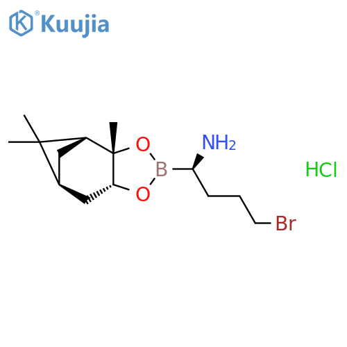 (1R)-1-Amino-4-bromobutan-1-ylboronic acid (1S,2S,3R,5S)-(+)-2,3-pinanediol ester hydrochloride structure