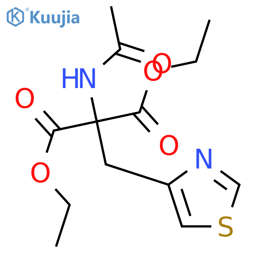 Propanedioic acid, (acetylamino)(4-thiazolylmethyl)-, diethyl ester structure