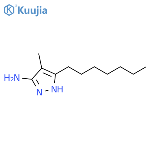 3-heptyl-4-methyl-1H-pyrazol-5-amine structure